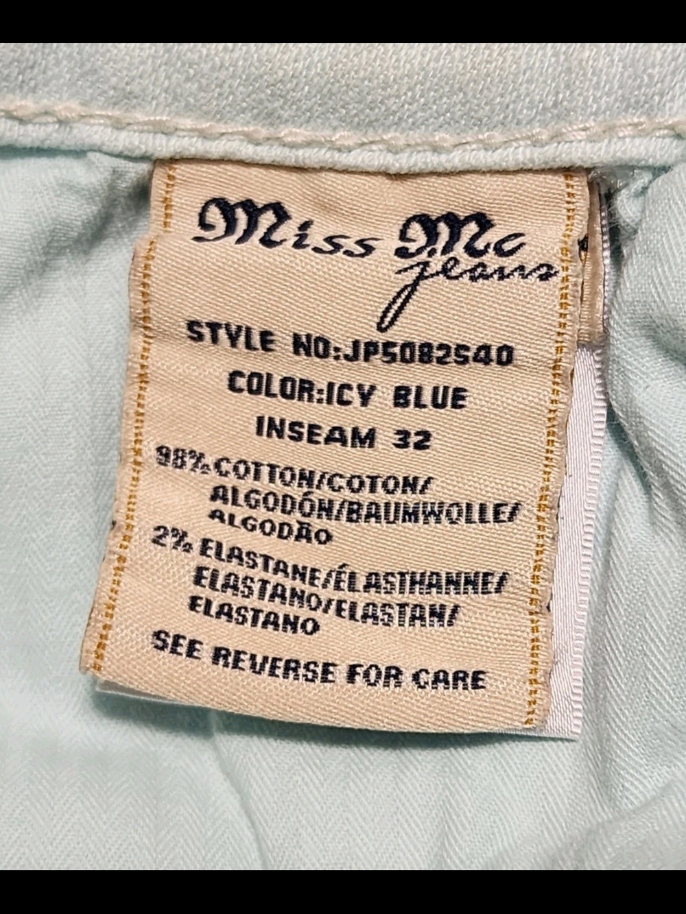 Miss Me Women's Skinny Jeans Size 24 Icy Blue Embellished Denim - Picture 5 of 15